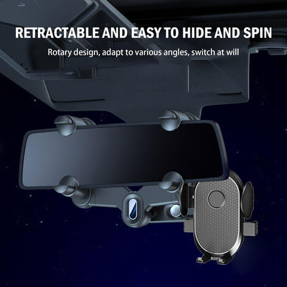 360° Rotatable Car Rearview Mirror Phone Holder